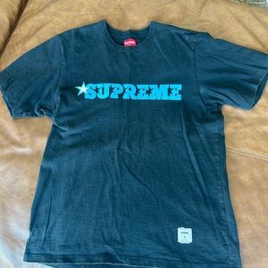 Supreme navy T-Shirt with embroidered Blue Logo